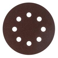 Круг абразивный на ворсовой подложке под "липучку", перфорированный, P 100, 125 мм, 5 шт Сибртех