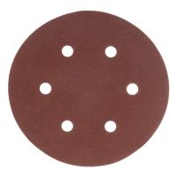 Круг абразивный на ворсовой подложке под "липучку", перфорированный, P 180, 150 мм, 5 шт Matrix