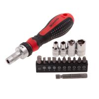 Отвертка реверсивная с набором бит и насадок торцевых, CrV, 1/4, 16 шт Matrix купить в Москве с доставкой по всей России | ProtosMarket.ru