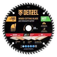 Пильный диск по дереву ф185 х 20 мм, 60 зубьев Denzel