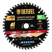 Пильный диск по ламинату ф185 х 20 мм, 48 зубьев Denzel