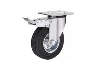 Колесо поворотное усиленное резина SRCB 97 80 мм с тормозом купить в Москве с доставкой по всей России | ProtosMarket.ru