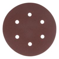 Круг абразивный на ворсовой подложке под "липучку", перфорированный, P 100, 150 мм, 5 шт Matrix