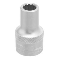 Головка торцевая, 9 мм, двенадцатигранная, CrV, под квадрат 1/2, хромированная Stels