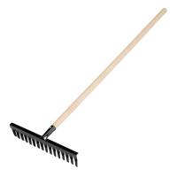 Грабли стальные, 420х1300 мм, 16 витых зубьев, деревянный черенок, Сибртех