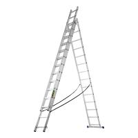 Лестница, 3 х 14 ступеней, алюминиевая, трехсекционная, Сибртех