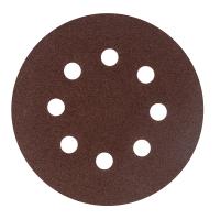 Круг абразивный на ворсовой подложке под "липучку", перфорированный, P 80, 125 мм, 5 шт Сибртех