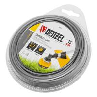 Леска для триммера армированная алюминием круглая, 2,7мм х 15м, блистер ALUFLEX Denzel