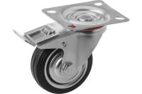 Колесо поворотное резина SCb 97 85 мм с тормозом (F) купить в Москве с доставкой по всей России | ProtosMarket.ru