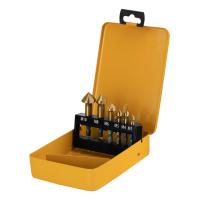 Набор зенковок, HSS, M3-M10, 6 шт, металл. кейс // Denzel