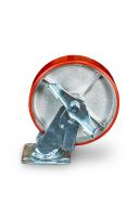 Колесо большегрузное поворотное SCpb 80 200 мм полиуретановое с тормозом (N) купить в Москве с доставкой по всей России | ProtosMarket.ru