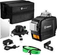 Построитель лазерных плоскостей DEKO DKLL12PG1 (3х360, зеленый луч)