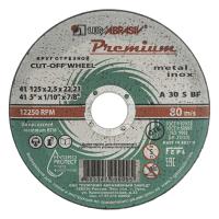 Круг отрезной по металлу и нержавеющей стали, 125 х 2.5 х 22 мм, Премиум "Луга"