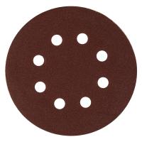 Круг абразивный на ворсовой подложке под "липучку", перфорированный, P 220, 125 мм, 5 шт Matrix