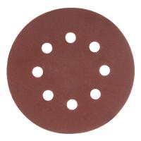 Круг абразивный на ворсовой подложке под "липучку", перфорированный, P 240, 125 мм, 5 шт Matrix