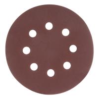 Круг абразивный на ворсовой подложке под "липучку", перфорированный, P 280, 125 мм, 5 шт Matrix