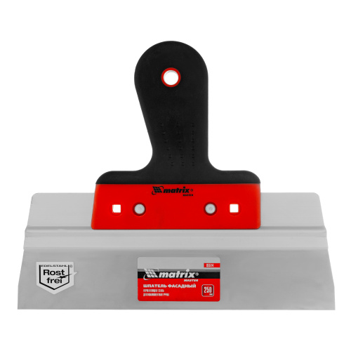 Шпатель фасадный из нержавеющей стали, 250 мм, узкое полотно, двухкомпонентная ручка Matrix купить в Москве с доставкой по всей России | ProtosMarket.ru