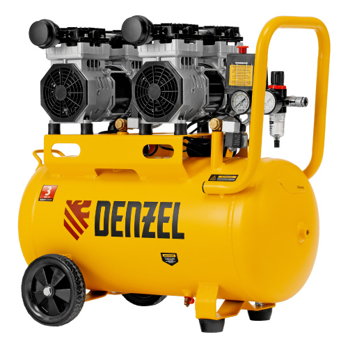 Компрессор безмасляный, малошумный DLS 1500/50, 1500 ВТ, 2x750, 50 л, 260 л/мин Denzel купить в Москве с доставкой по всей России | ProtosMarket.ru