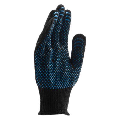 Перчатки хлопкоэфирные плюшевые, ПВХ "Точка", 7 кл, 55 гр Сибртех купить в Москве с доставкой по всей России | ProtosMarket.ru