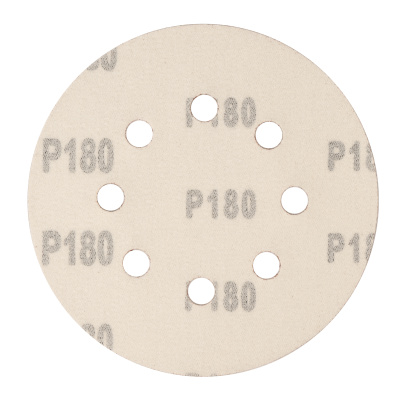Круг абразивный на ворсовой подложке под "липучку", перфорированный, P 180, 125 мм, 5 шт Сибртех купить в Москве с доставкой по всей России | ProtosMarket.ru