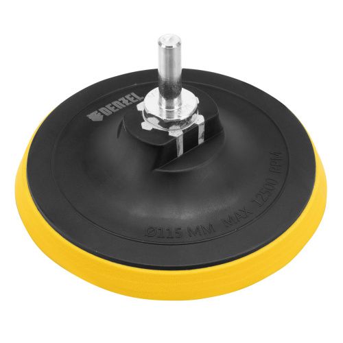 Тарелка опорная для дрели и УШМ с липучкой, 115 мм, стандартная, с адаптером c М14 на d8 Denzel купить в Москве с доставкой по всей России | ProtosMarket.ru