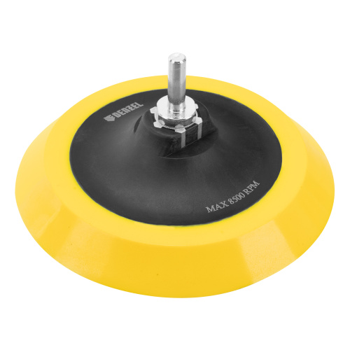 Тарелка опорная для дрели и УШМ с липучкой, 150 мм, мягкая, с адаптером c М14 на d8 Denzel купить в Москве с доставкой по всей России | ProtosMarket.ru