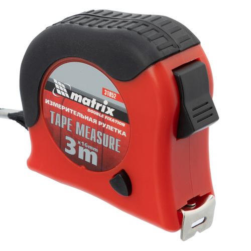 Рулетка Double fixation,3 м х 16 мм,обрезиненный корпус,двойная плавная фиксация Matrix купить в Москве с доставкой по всей России | ProtosMarket.ru
