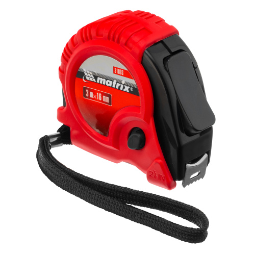 Рулетка Rubber,3 м х 16 мм,обрезиненный корпус Matrix купить в Москве с доставкой по всей России | ProtosMarket.ru