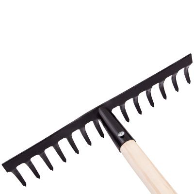 Грабли стальные, 360х1300 мм, 14 прямых зубьев, деревянный черенок, Сибртех купить в Москве с доставкой по всей России | ProtosMarket.ru
