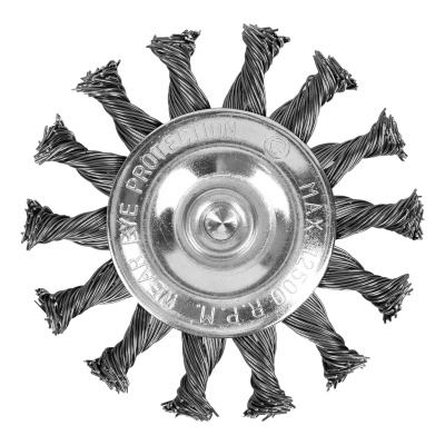 Щетка для дрели, 75 мм, плоская со шпилькой, крученая металлическая проволока Matrix купить в Москве с доставкой по всей России | ProtosMarket.ru