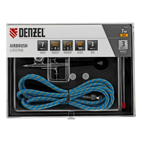 Аэрограф с верхним бачком AB1, 0.2/0.3/0.5 мм, 7 мл, 9 л/мин Denzel купить в Москве с доставкой по всей России | ProtosMarket.ru