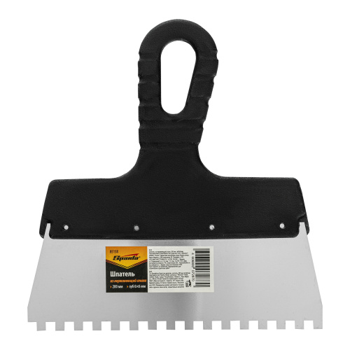 Шпатель из нержавеющей стали, 200 мм, зуб 6 х 6 мм, пластмассовая ручка Sparta купить в Москве с доставкой по всей России | ProtosMarket.ru