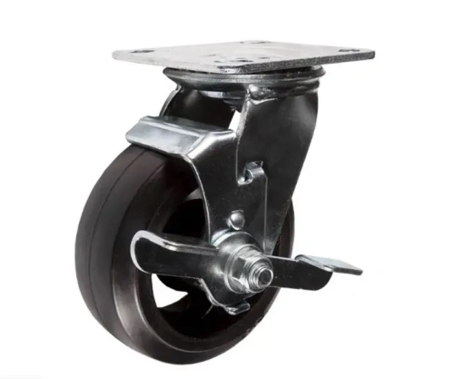 Колесо большегрузное поворотное SCdb 63 150 мм обрезиненное с тормозом РФ по ценам производителя в Москве с доставкой по всей России