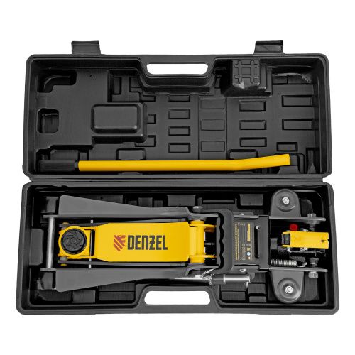 Домкрат гидравлический подкатной с фиксатором, 2,5 т,  85-385 мм, в пласт. кейсе Denzel купить в Москве с доставкой по всей России | ProtosMarket.ru