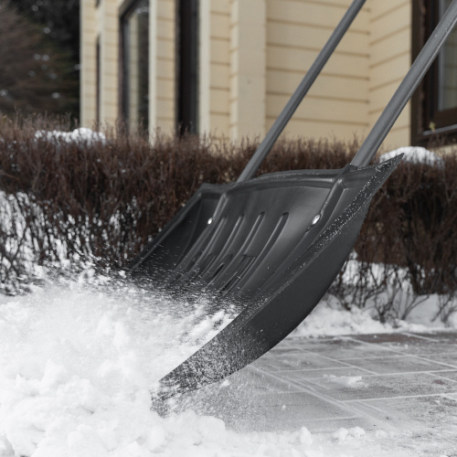 Движок для уборки снега пластиковый, 780 х 420 х 1140 мм, стальная рукоятка, Сибртех купить в Москве с доставкой по всей России | ProtosMarket.ru