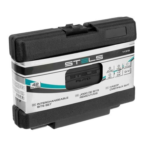 Набор бит HEX, Torx , SPLine, хвостовик-шестигранник 1/2, CrV, 42 шт. Stels купить в Москве с доставкой по всей России | ProtosMarket.ru