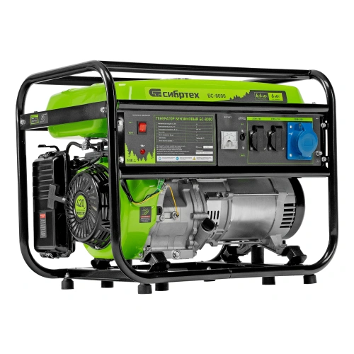 Генератор бензиновый БС-8000, 6,6 кВт, 230В, четырехтактный, 25 л, ручной стартер Сибртех купить в Москве с доставкой по всей России | ProtosMarket.ru