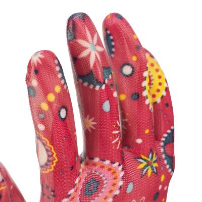 Перчатки садовые из полиэстера с нитрильным обливом, красные, M Palisad купить в Москве с доставкой по всей России | ProtosMarket.ru