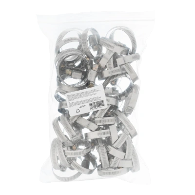 Хомуты нержавеющая сталь, Стандартное болтовое крепление 25-40 мм, 50 штук в упаковке, ширина 9 мм Сибртех купить в Москве с доставкой по всей России | ProtosMarket.ru