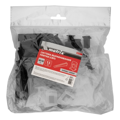 Комплект зажим + клин для системы выравнивания плитки СВП Ворота, 40/40 шт. в пакете Matrix купить в Москве с доставкой по всей России | ProtosMarket.ru