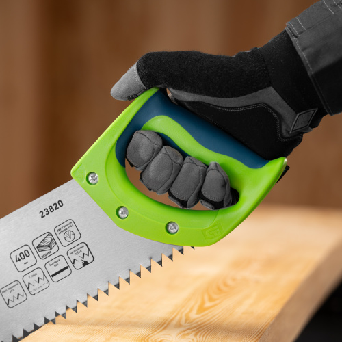 Ножовка по дереву "Зубец", 400 мм, шаг зуба 10 мм, каленый зуб 2D, двухкомпонентная рукоятка Сибртех купить в Москве с доставкой по всей России | ProtosMarket.ru