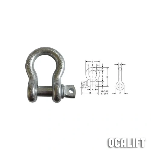 Скоба такелажная омегообразная G209 2т сталь купить в Москве с доставкой по всей России | ProtosMarket.ru