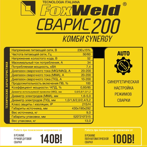 Сварочный полуавтомат СВАРИС 200 Комби SYNERGY купить в Москве с доставкой по всей России | ProtosMarket.ru