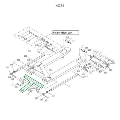 Ось углового рычага для гидравлических тележек AC25 купить в Москве с доставкой по всей России | ProtosMarket.ru