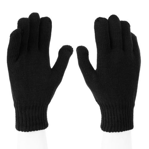 Перчатки трикотажные, акрил, двойные, черный, двойная манжета Сибртех купить в Москве с доставкой по всей России | ProtosMarket.ru