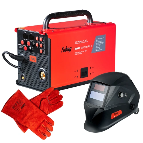 Полуавтомат сварочный FUBAG IRMIG 208 SYN PLUS (31447) + маска сварщика Хамелеон IR 9-13N S (38072) + сварочные краги на подкладке красные FWGN 10R (641180) купить в Москве с доставкой по всей России | ProtosMarket.ru