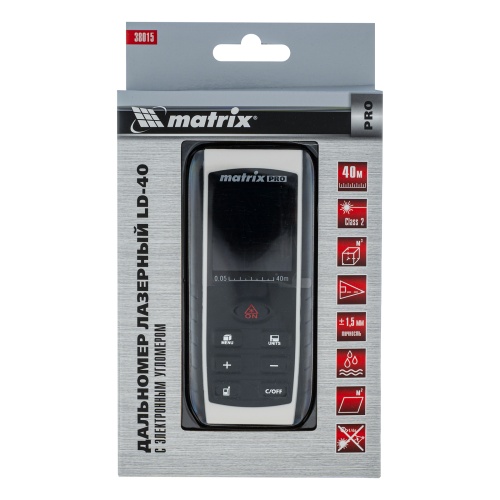 Лазерный дальномер LD-40,40 м,с электронным угломером Matrix купить в Москве с доставкой по всей России | ProtosMarket.ru
