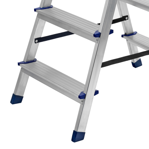 Стремянка двусторонняя 4 ступени, алюминиевая, Сибртех купить в Москве с доставкой по всей России | ProtosMarket.ru