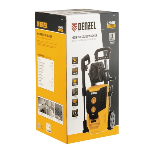 Моечная машина высокого давления R-180D, 2200 Вт, 180 бар, 380 л/ч, с барабаном// Denzel купить в Москве с доставкой по всей России | ProtosMarket.ru