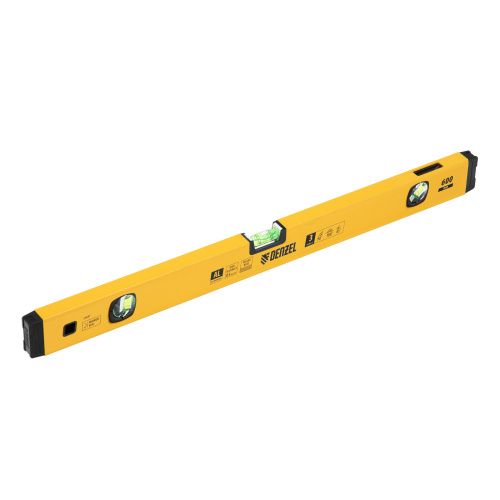 Уровень алюминиевый, магнит, фрезерованный, 3 глазка (1 зеркал.) 0,5 мм/м, 600 мм Denzel купить в Москве с доставкой по всей России | ProtosMarket.ru